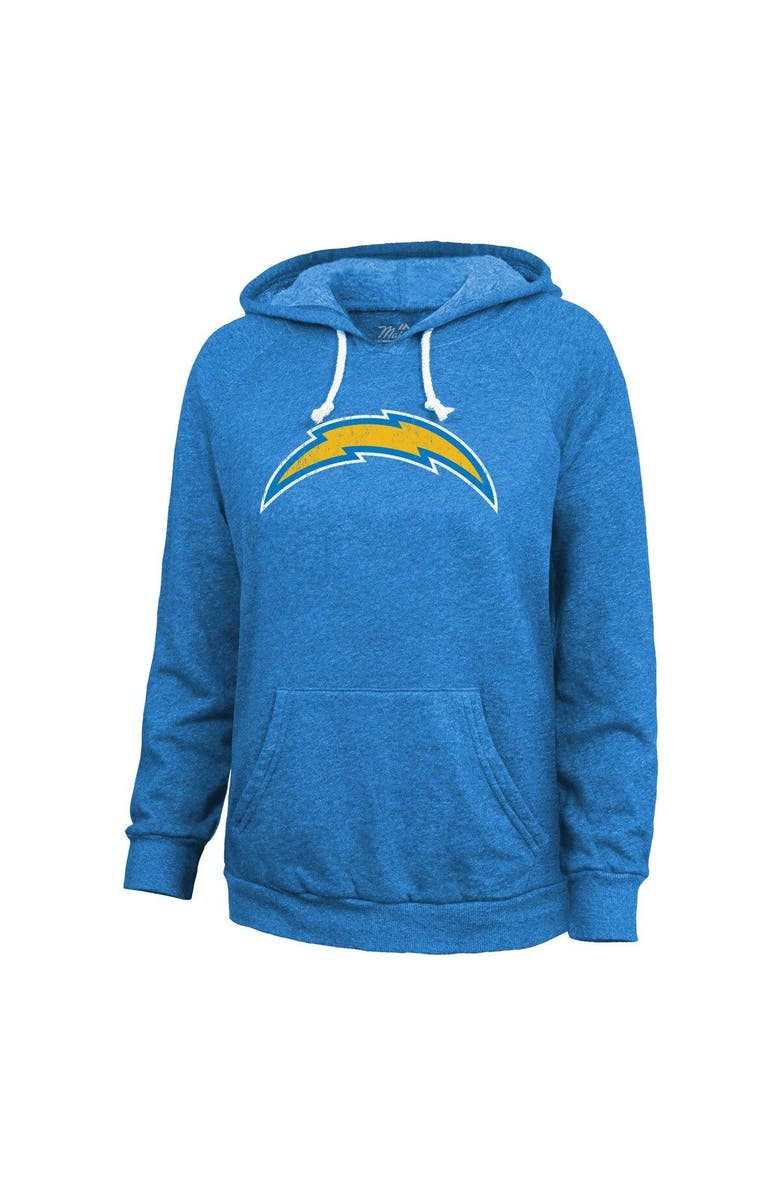 Majestic Threads Women's Majestic Threads Justin Herbert  Powder Blue Los Angeles Chargers Name & Number Tri-Blend Pullover Hoodie, Alternate, color, Powder Blue