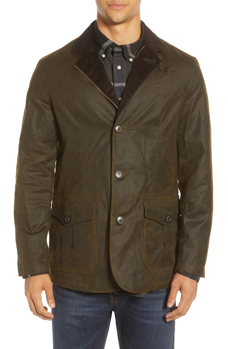 Barbour Lutz Water Resistant Waxed Cotton Jacket, Alternate, color, 