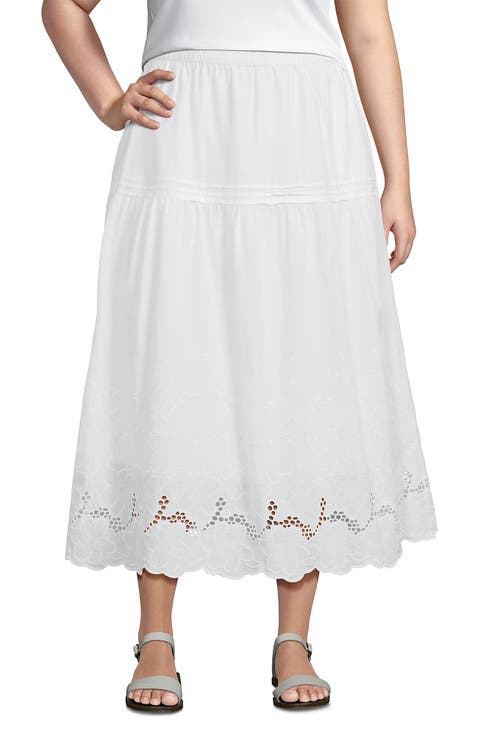 Voile Eyelet Maxi Skirt