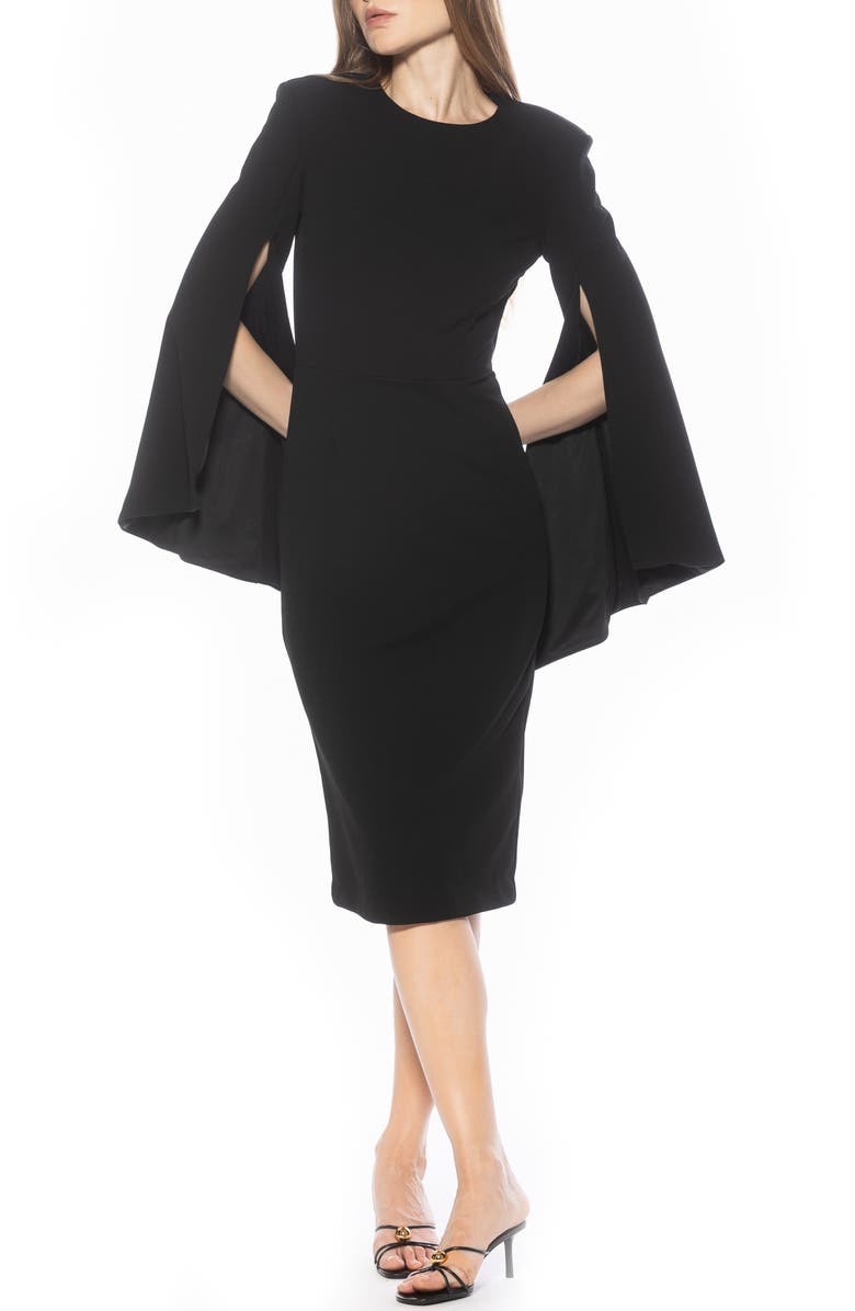 Alexia Admor Brooklyn Long Sleeve Sheath Dress, Alternate, color, Black