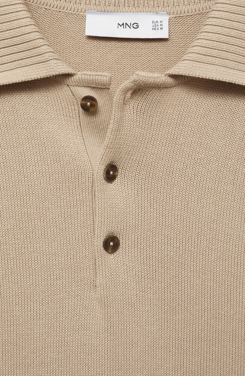 MANGO Long Sleeve Fine Knit Polo Sweater, Alternate, color,
