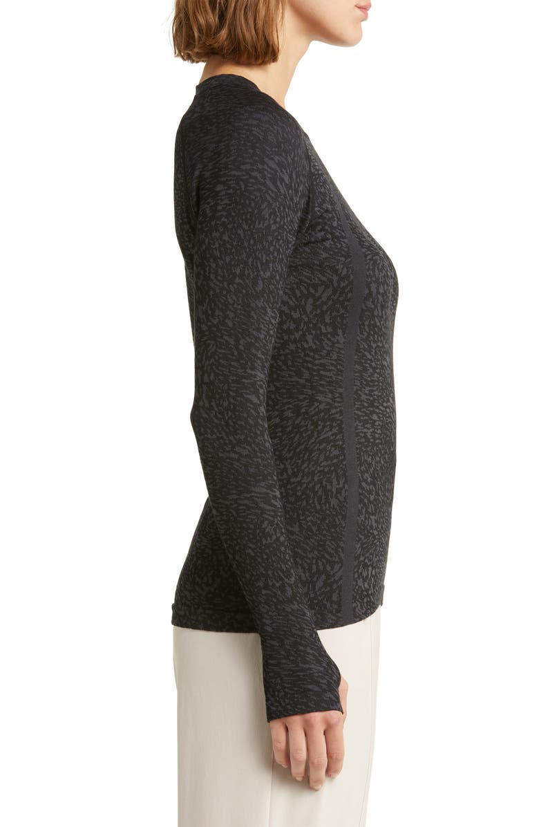 Zella Seamless Jacquard Long Sleeve T-Shirt, Alternate, color, 