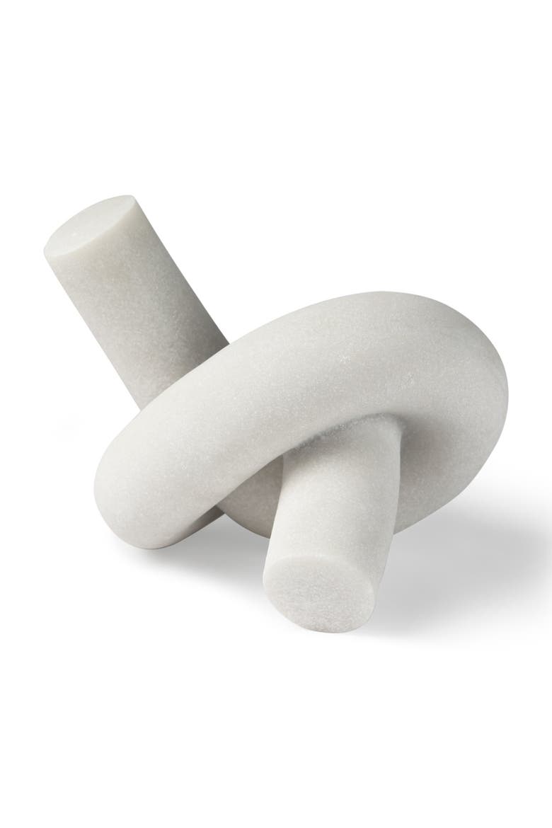 Otto Resin Knot Sculpture Decorative Object, Main, color, White