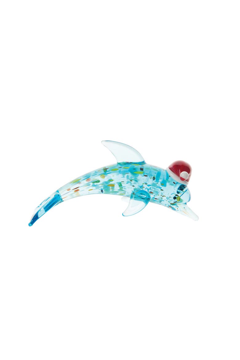 Dolphin Santa Hat Decorative Figurine, Main, color, Blue