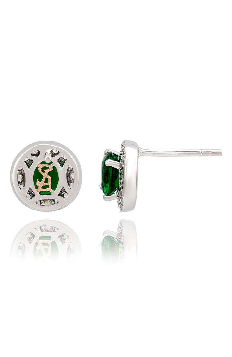 SUZY LEVIAN CZ Halo Stud Earrings, Alternate, color, Green