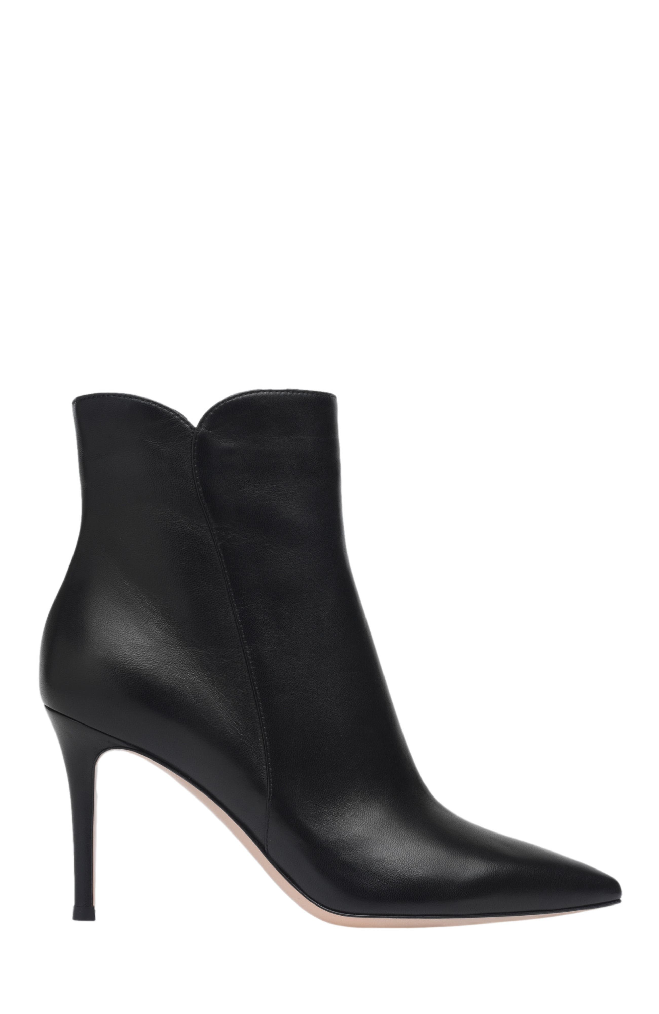Gianvito Rossi Levy 85 Booties, Main, color, Black Leather