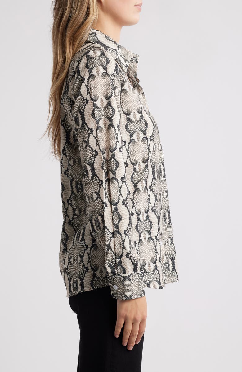 NIKKI LUND Annika Snakeskin Print Button-Up Shirt, Alternate, color, Snake