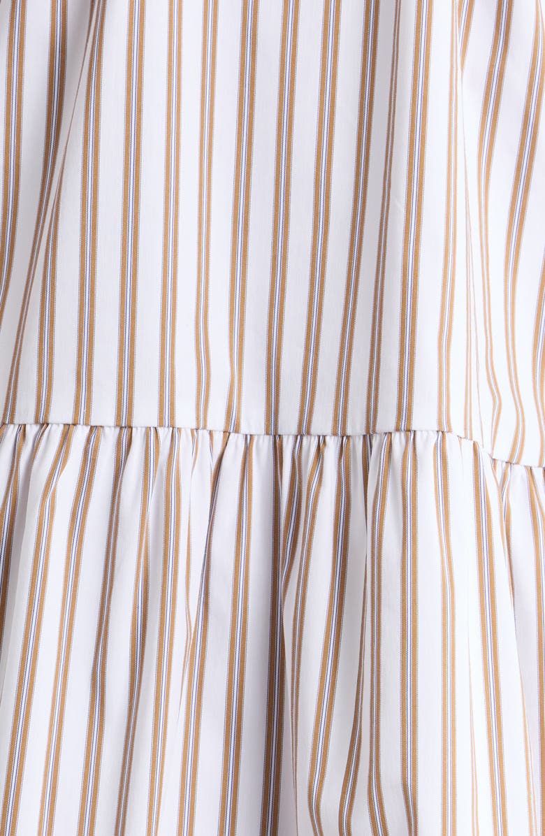 SUGARLIPS Parson Stripe Janelly Poplin Tiered Minidress, Alternate, color, Brown-Stripe