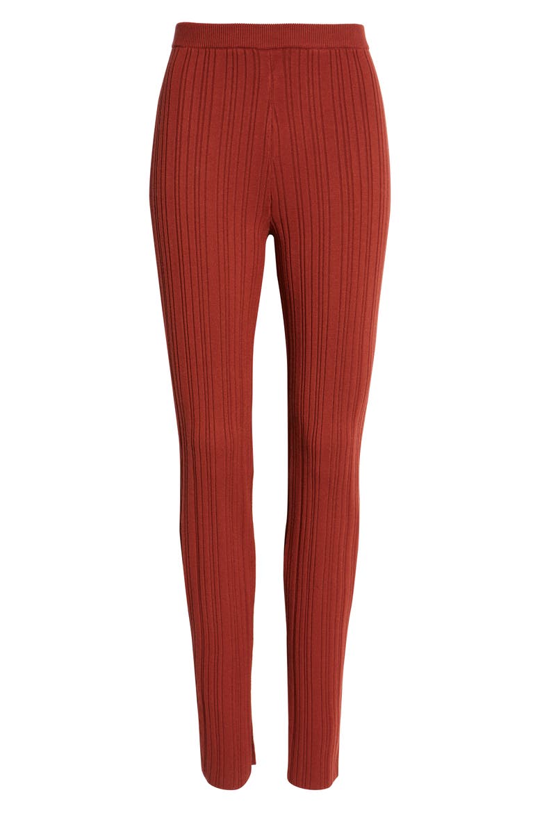 Split Hem Sweater Pants, Alternate, color, RED FIRE