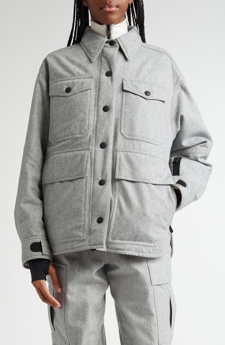 Moncler Grenoble Huez Water Repellent Wool Ski Jacket, Main, color, 