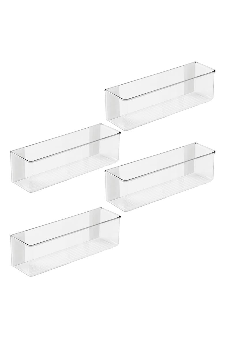Adhesive Organizer Bin for Kitchen - Set of 4 - Clear, Main, color, Clear