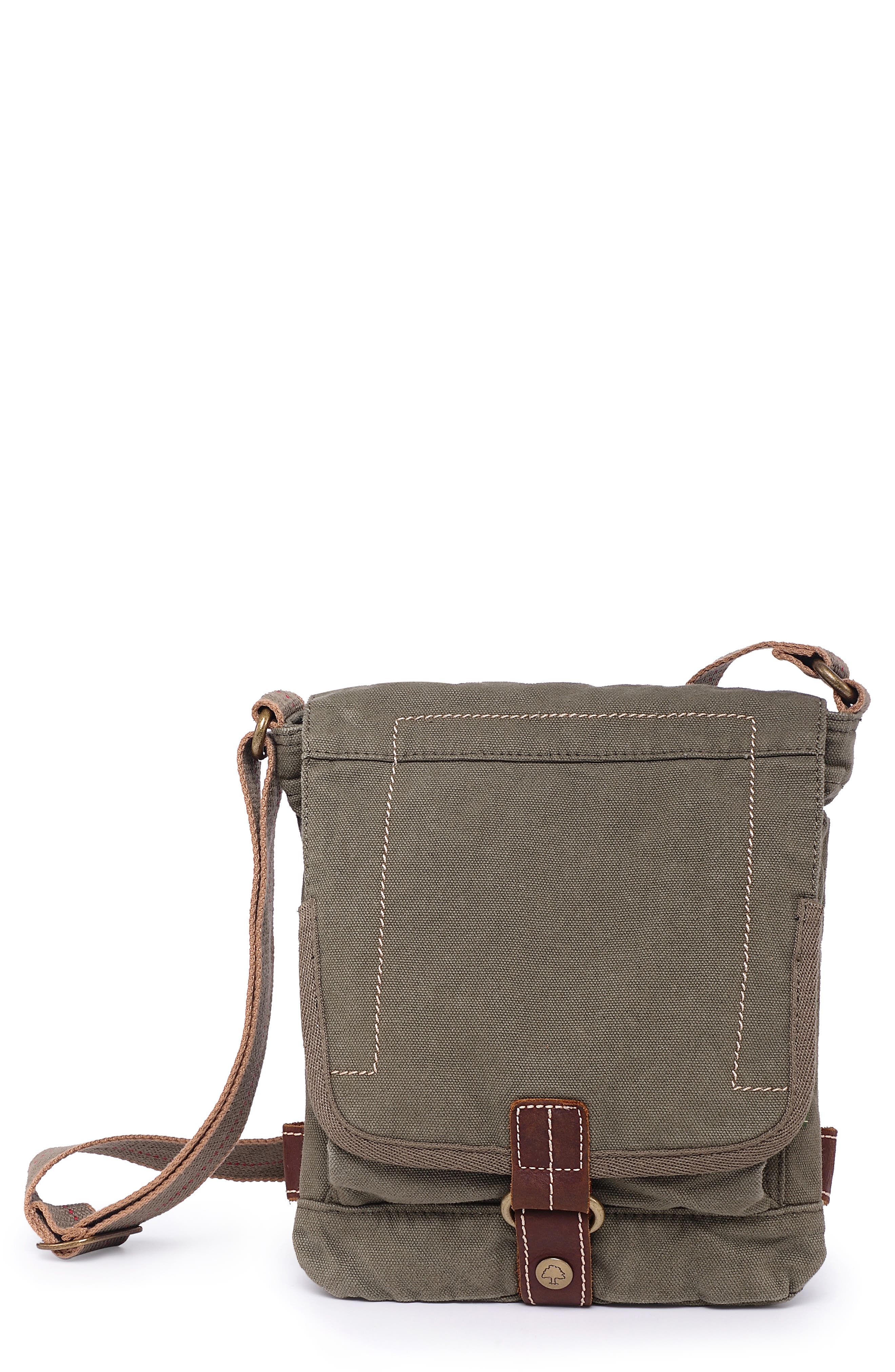 TSD The Same Direction ATONA Crossbody Bag - Canvas & Leather Trim With Water Bottle Pockets
