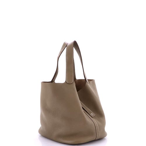 Pre-owned Hermes Hermes Picotin Lock Bag Clemence Gm In Brown