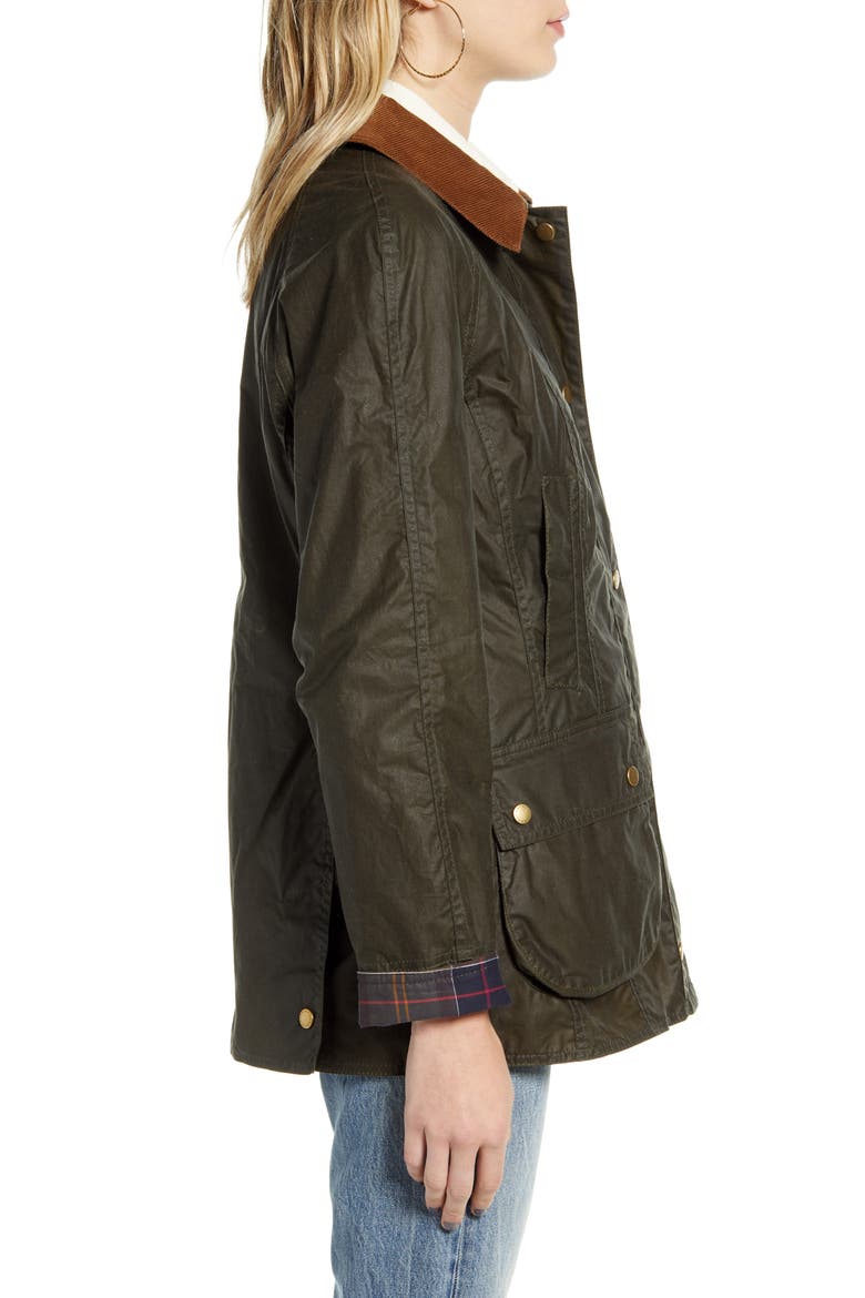 Beadnell Lightweight Waxed Cotton Jacket, Alternate, color, ARCHIVE OLIVE