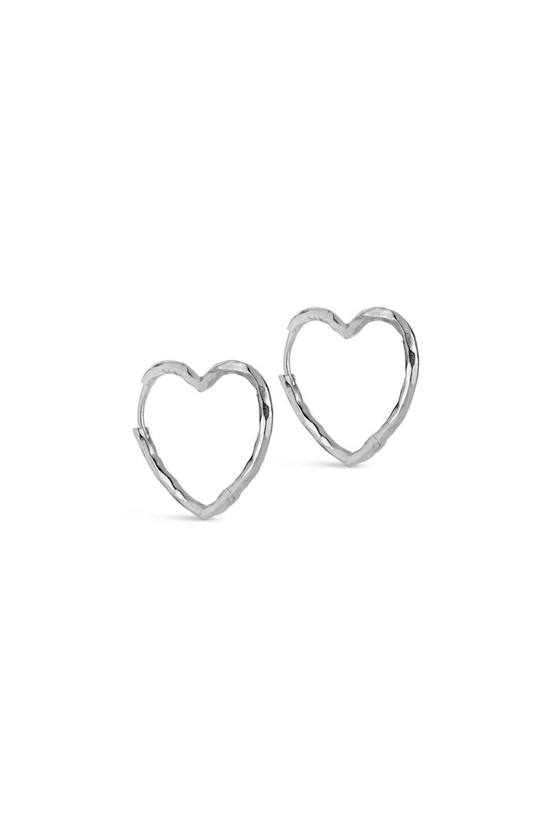 Organic Heart Medium Hoops, Main, color, Silver