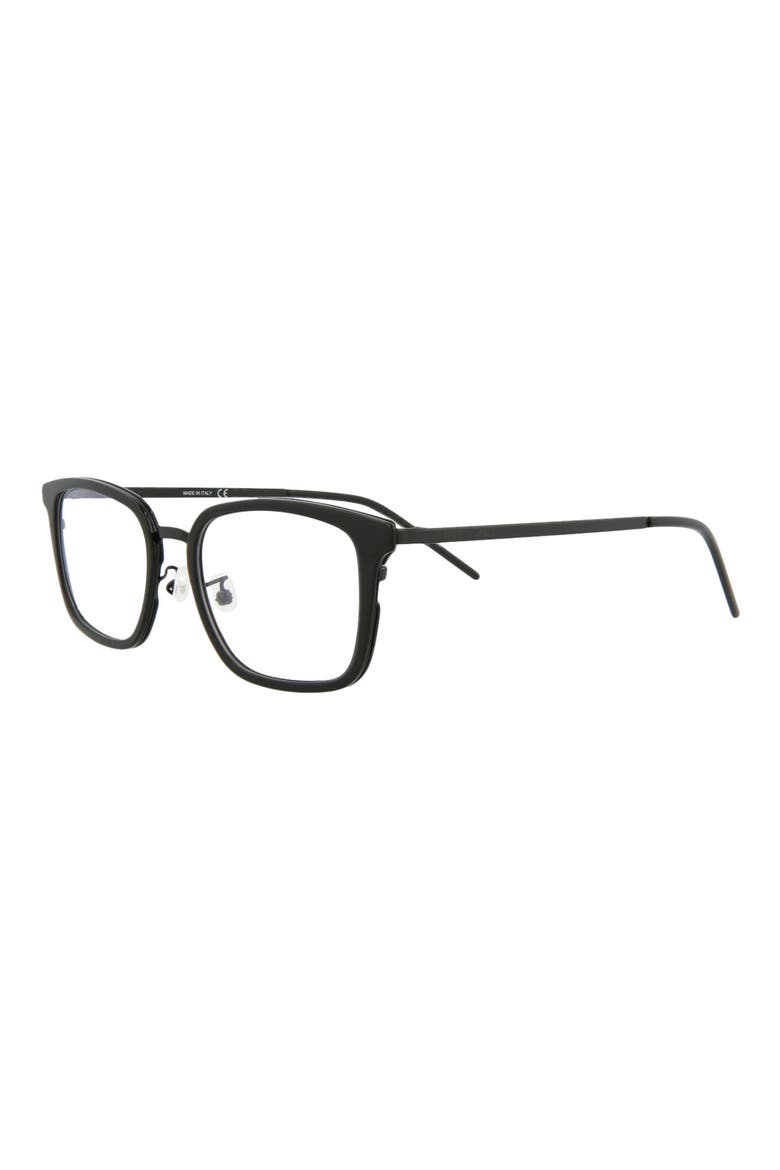54mm Square Optical Glasses, Alternate, color, BLACK BLACK TRANSPARENT