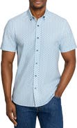 CONSTRUCT Slim Fit Zig Zag Woven Short Sleeve Basic Shirt