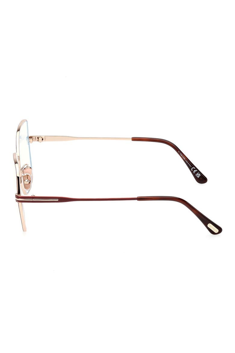 56mm Butterfly Blue Light Blocking Glasses, Alternate, color, SHINY ROSE GOLD