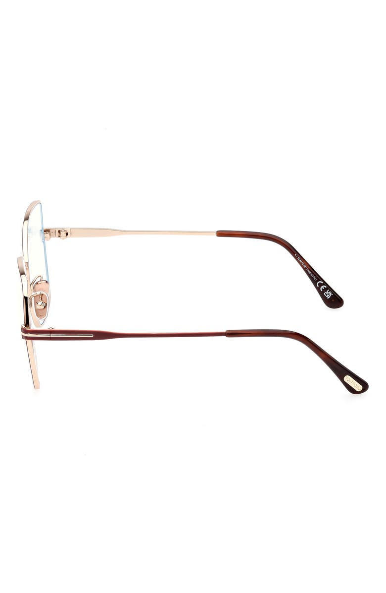 TOM FORD 56mm Butterfly Blue Light Blocking Glasses, Alternate, color,