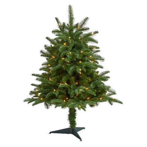 3-ft South Carolina Spruce Artificial Christmas Tree with 100 White Warm Light and 458 Bendable Branches