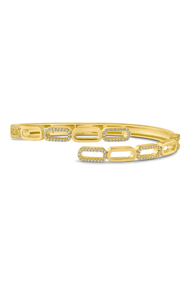 Oval Hinge Cuff Bracelet, Main, color, CLEAR/GOLD