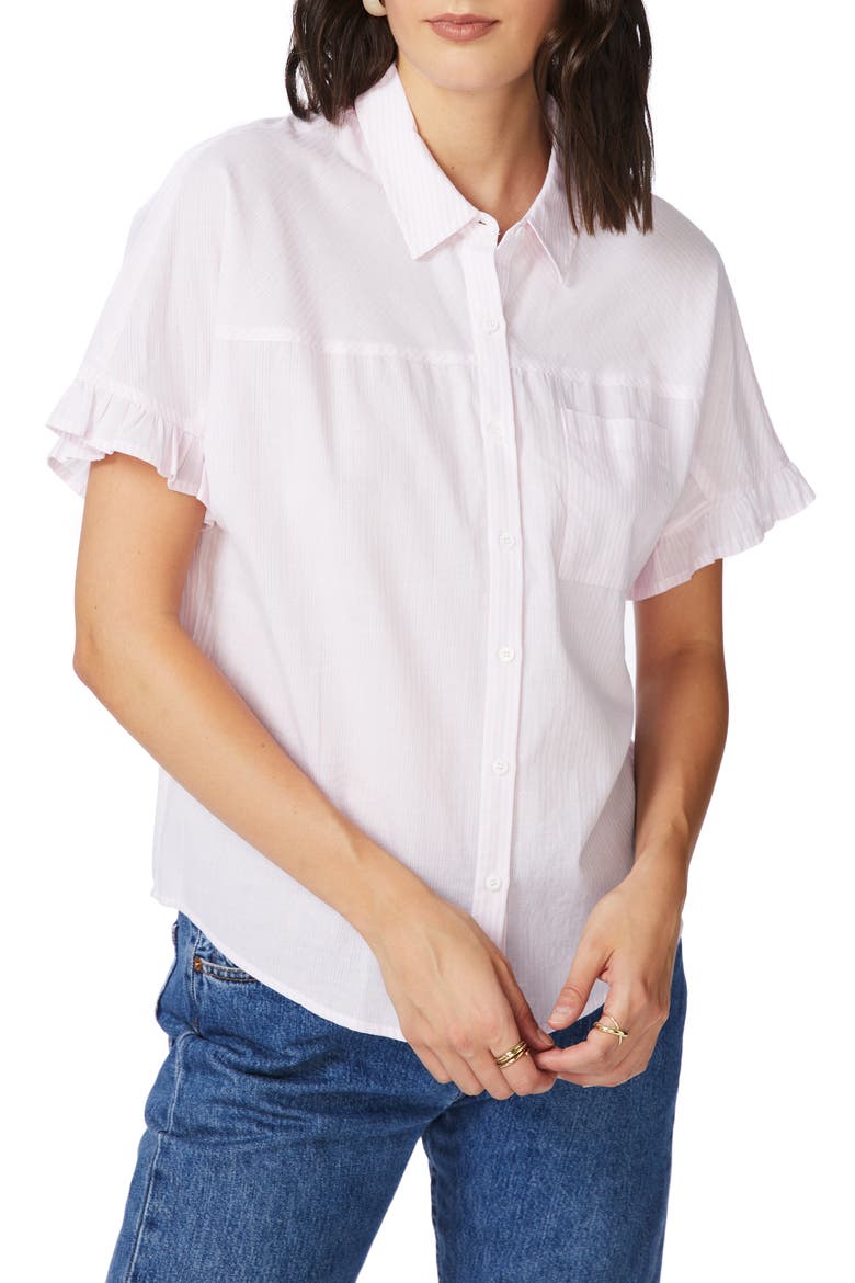 Spring Stripe Shirt, Main, color, CHAMBRAY PINK