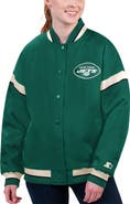 STARTER Women's Starter Green New York Jets Tournament Full-Snap Varsity Jacket