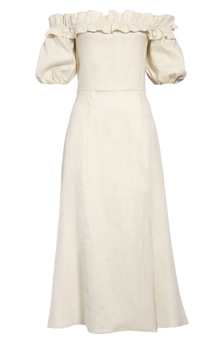 Reformation Marley Off the Shoulder Linen Dress, Alternate, color, 