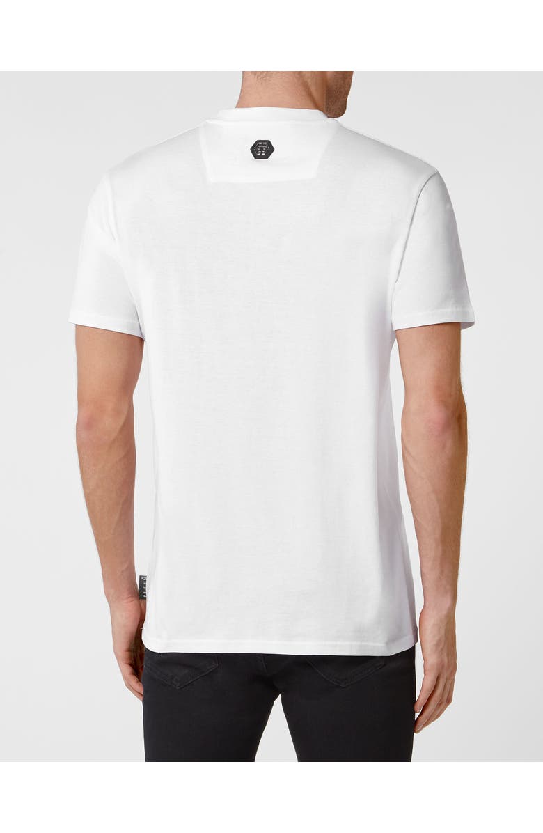 PHILIPP PLEIN Round Neck T-Shirt College Men, Alternate, color, White
