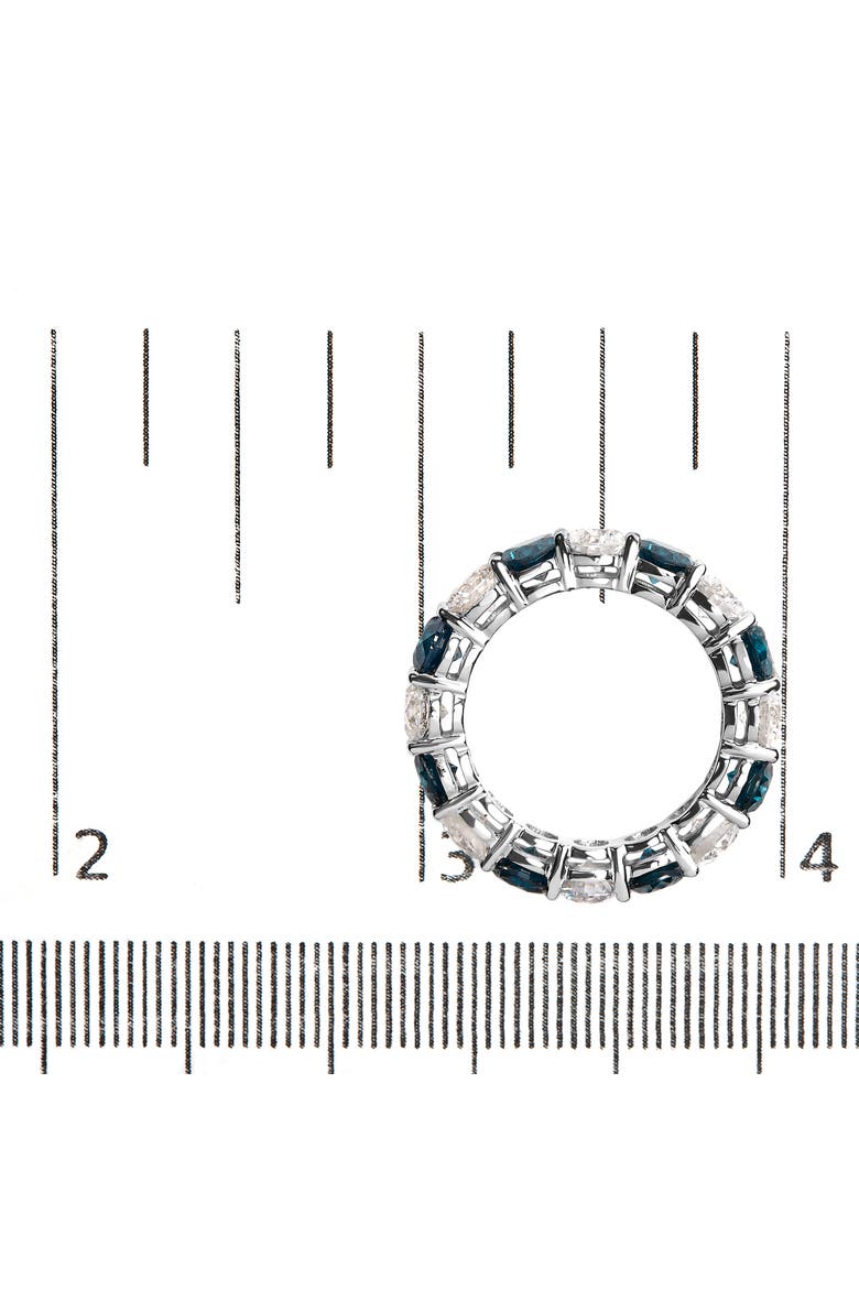 14K White Gold 6 1/4 Cttw Lab Grown White and Blue Diamond Eternity Band Ring, Alternate, color, White