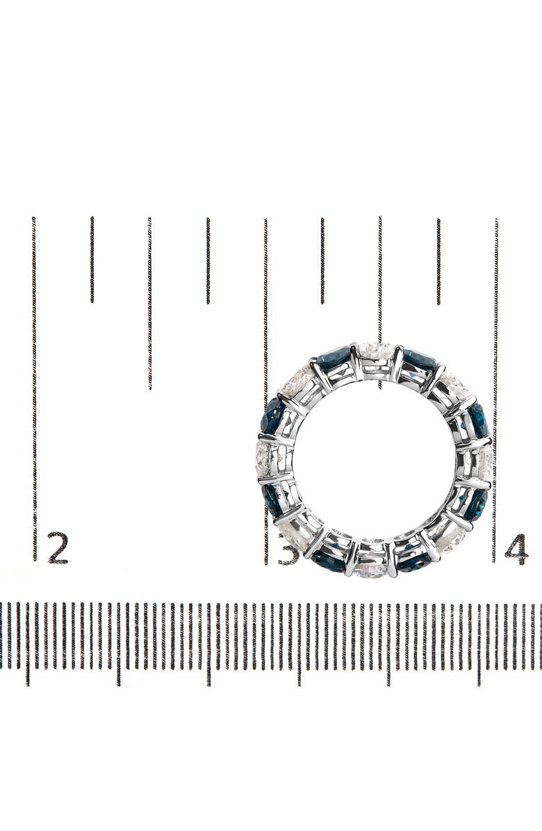 Haus of Brilliance 14K White Gold 6 1/4 Cttw Lab Grown White and Blue Diamond Eternity Band Ring, Alternate, color, White