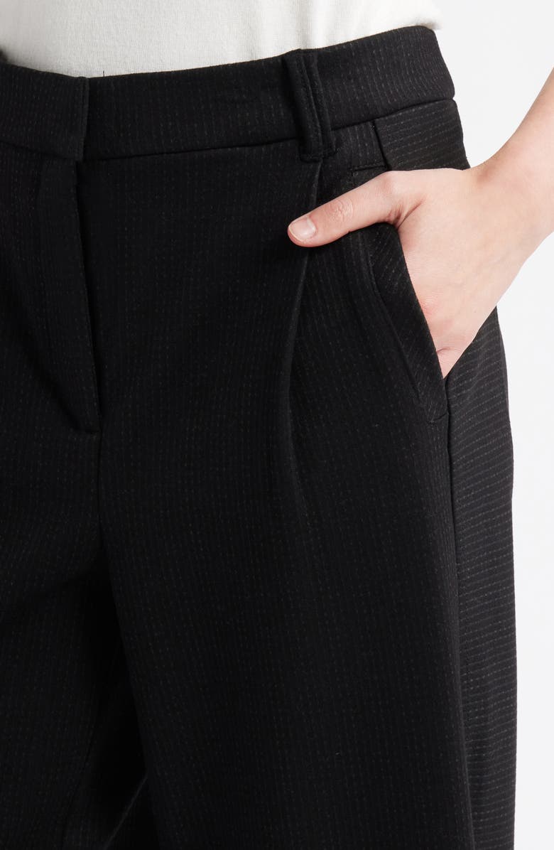 Wit & Wisdom Skyrise Pleated Pinstripe Relaxed Barrel Leg Ankle Trousers, Alternate, color, Black