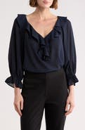 MAX STUDIO Ruffle V-Neck Top