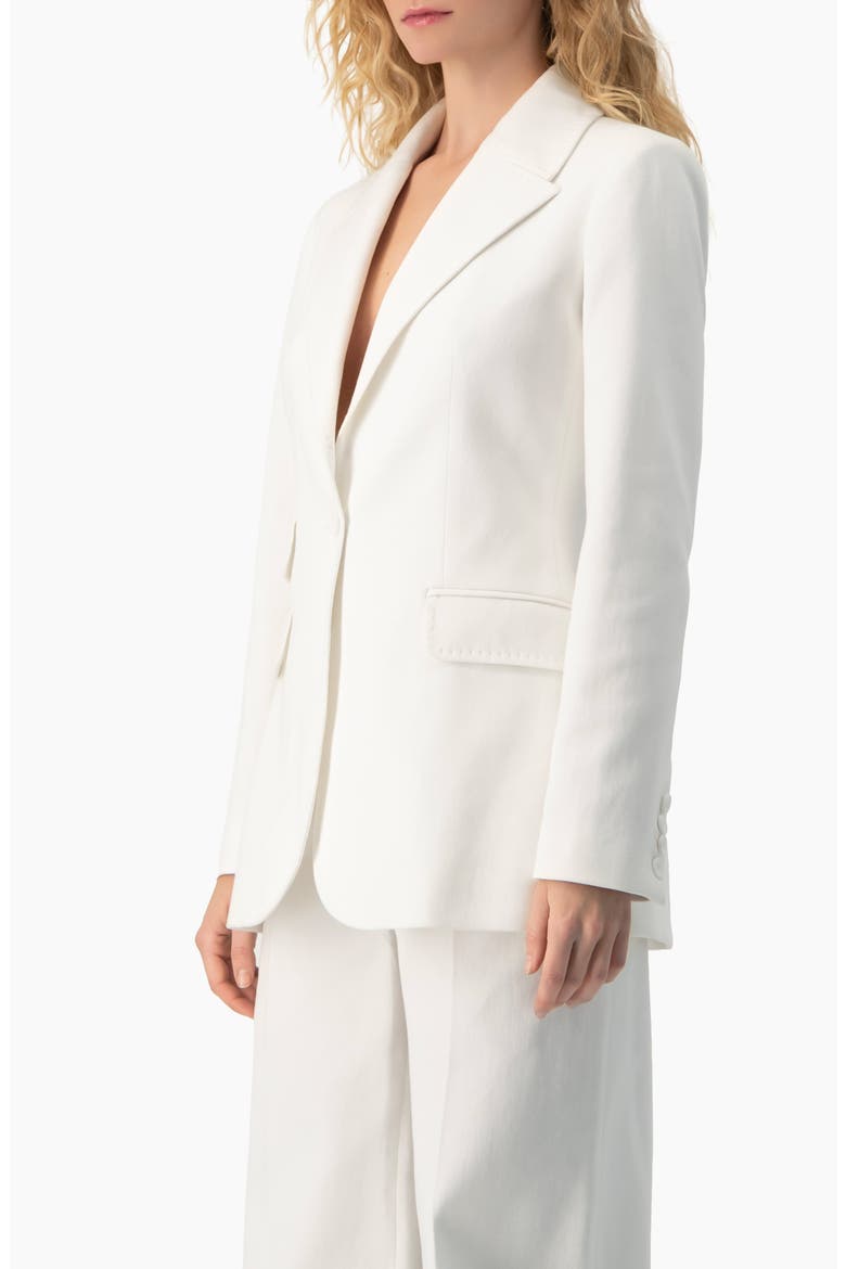 Single-Breasted Structured Tailored Blazer, Alternate, color, White