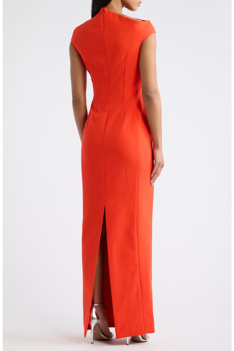 Arion One-Shoulder Cap Sleeve Gown, Alternate, color, SCARLET