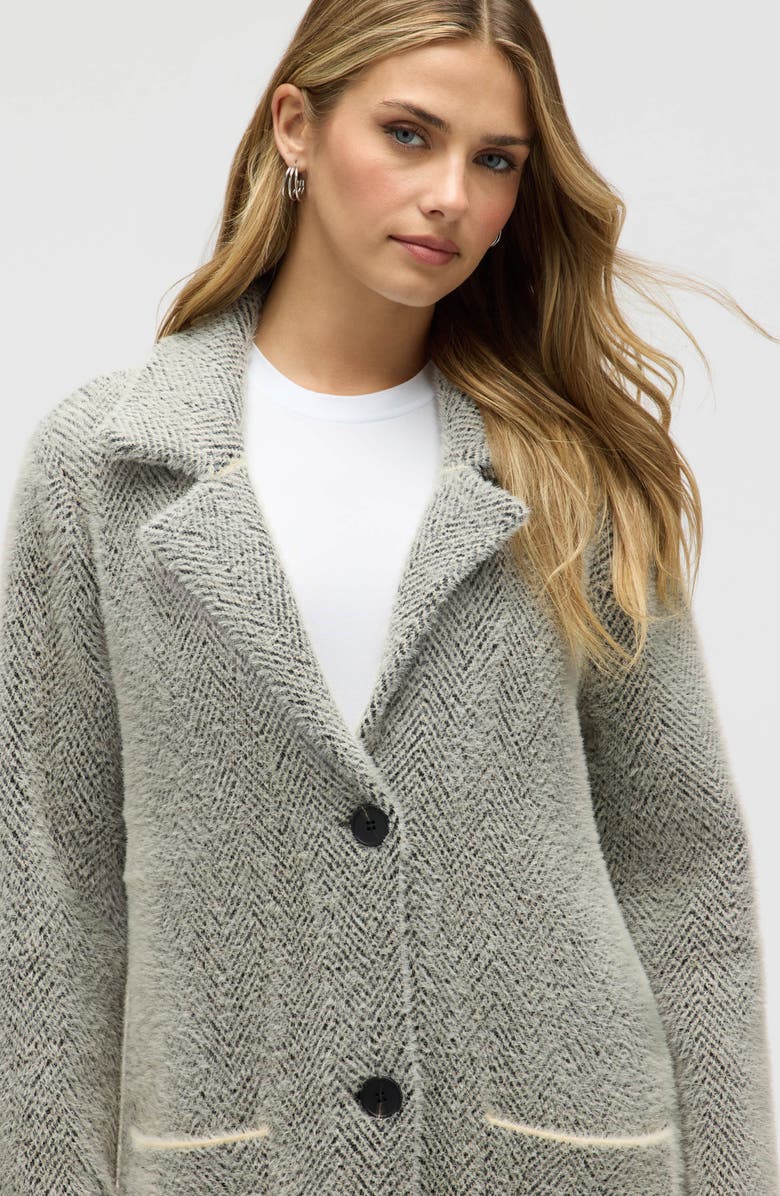 NVLT Chevron Print Eyelash Coat, Alternate, color, Herringbone