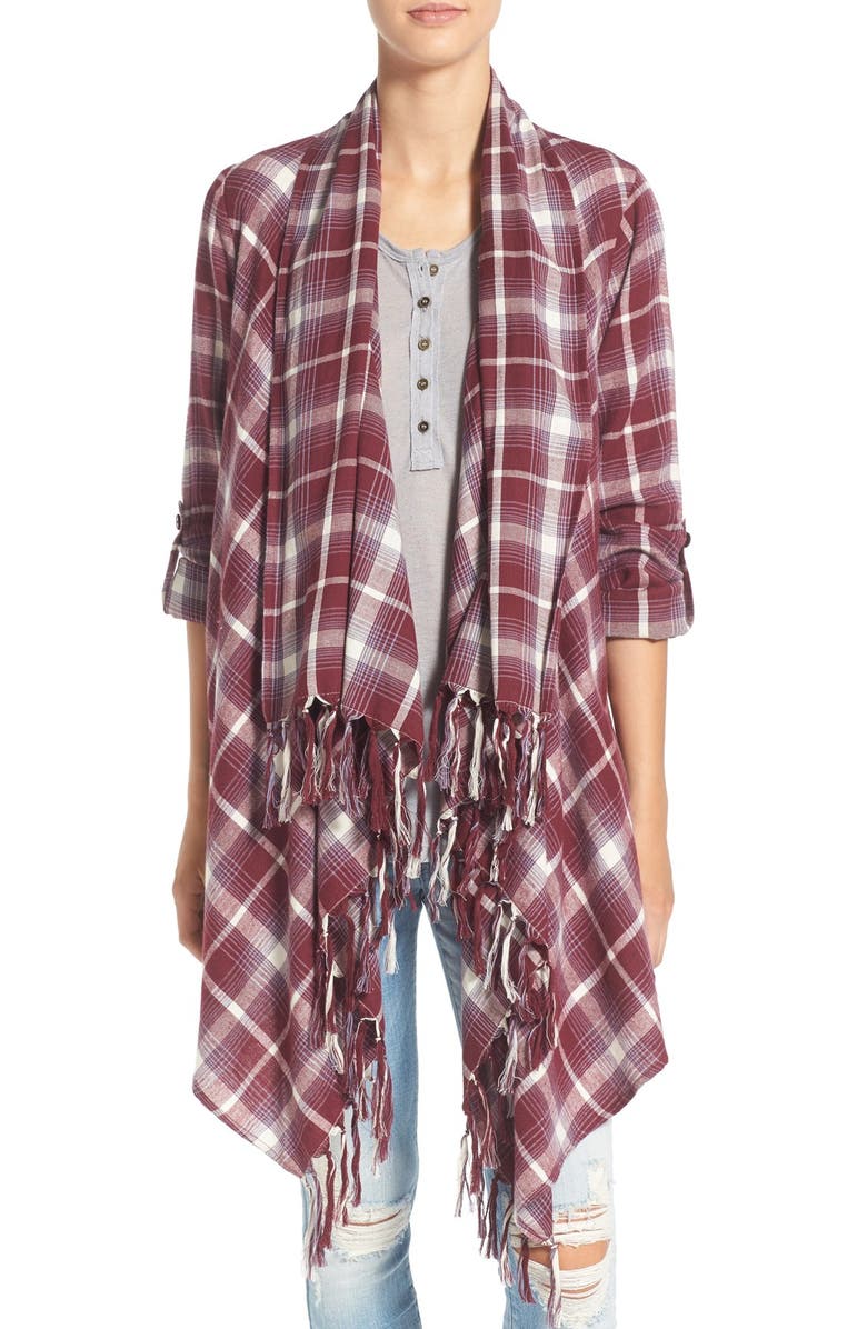 Billabong 'Once Again' Cotton Plaid Cardigan, Main, color,