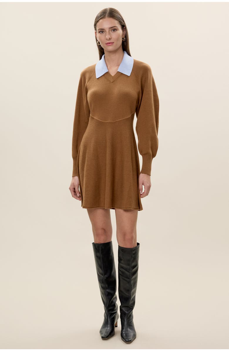 Rebecca Taylor Rhea Sweater Dress, Main, color, Tobacco