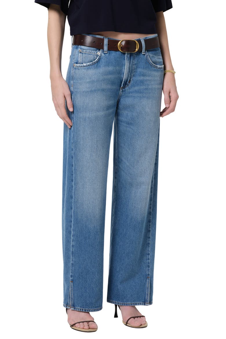 Track Low Waist Wide Leg Jeans, Main, color, SOLSTICE MD INDIGO