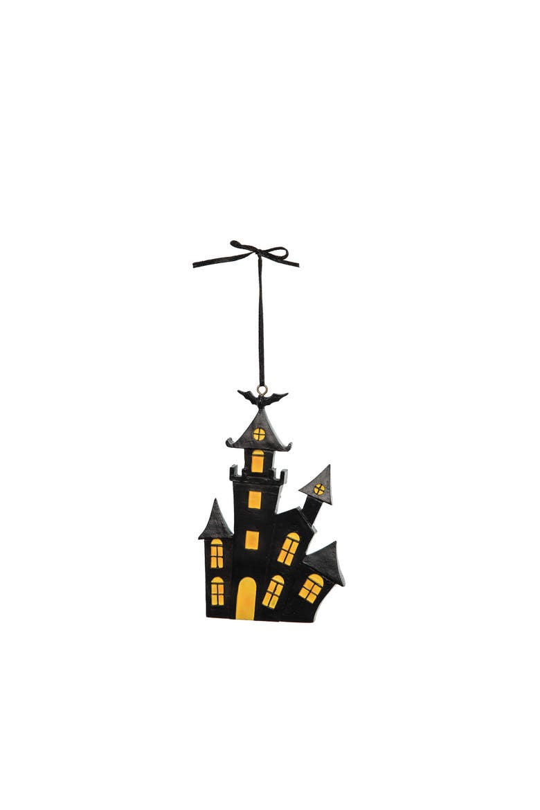 Halloween House Joe Spencer Gathered Traditions Ornament, Main, color, Black