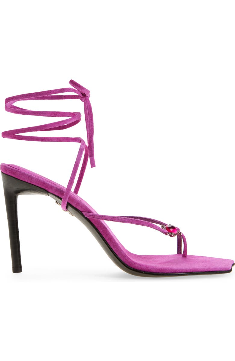 Jeffrey Campbell Faery Ankle Wrap Sandal, Alternate, color, Magenta Suede