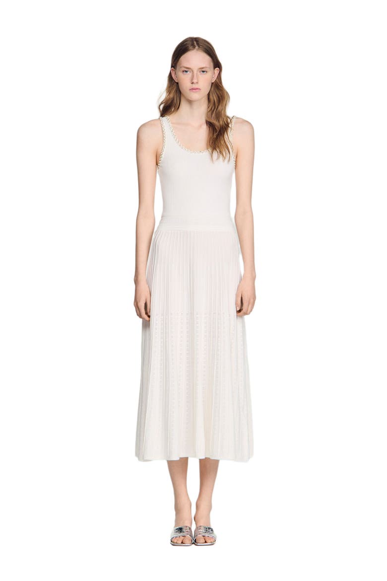 Rhinestone knit maxi dress, Main, color, White
