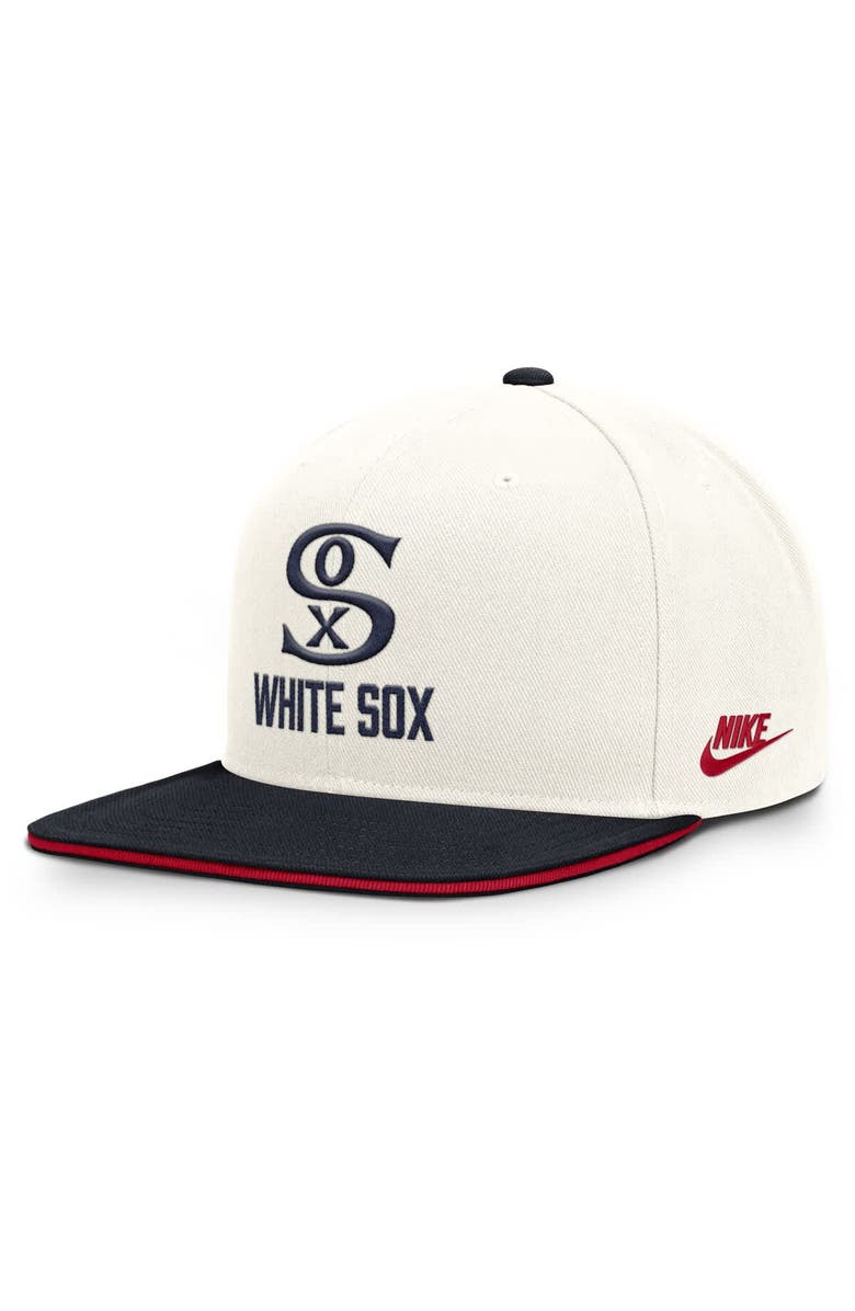 Nike Men's Nike Cream/Navy Chicago White Sox Cooperstown Pro Dri-FIT Snapback Hat, Main, color, Cream