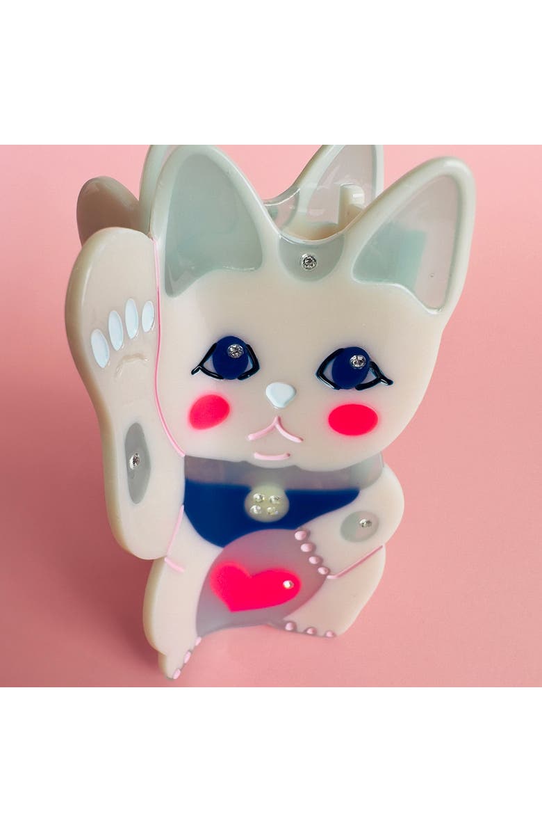 Centinelle Maneki Lucky Cat Hair Claw, Alternate, color, White