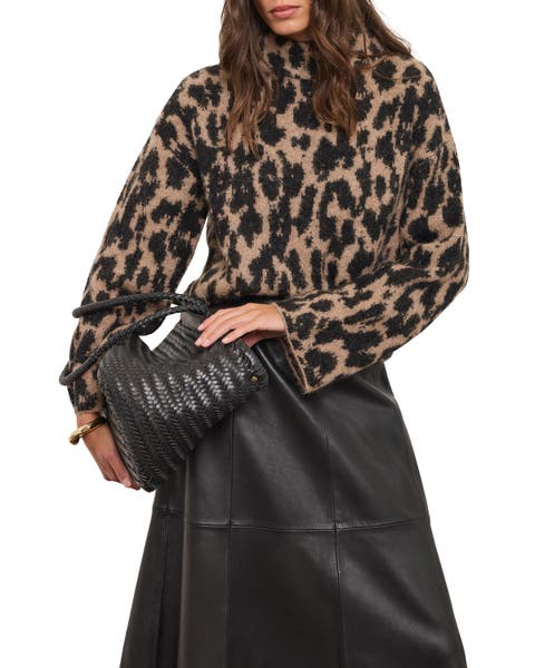 Fuzzy Textured Mock Neck Knit Jumper