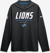 Nike Men's Nike Black Detroit Lions Sideline Game On Lightweight Long Sleeve Hooded Dri-FIT Top
