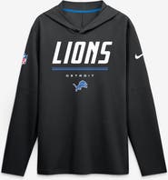 Nike Men's Nike Black Detroit Lions Sideline Game On Lightweight Long Sleeve Hooded Dri-FIT Top
