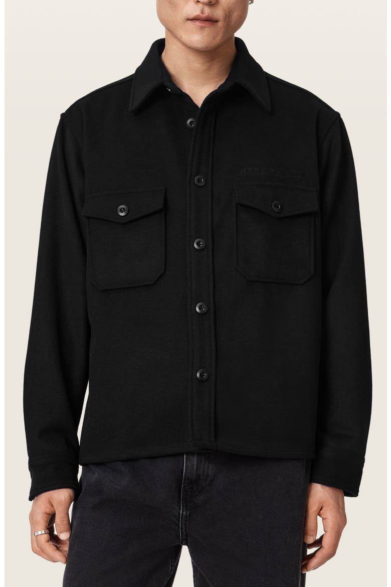 Palermo Wool Blend Shirt Jacket, Main, color, ORCA BLACK