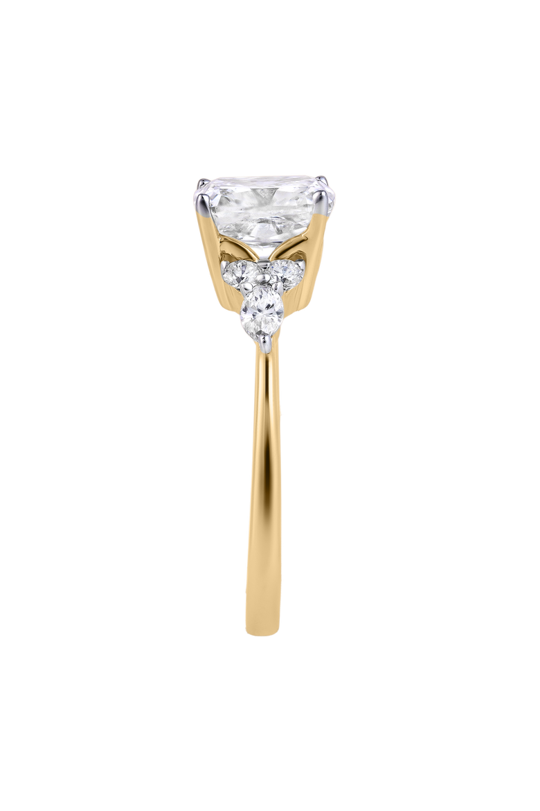 Victoria 14K Gold 2.30 Ct Cushion Lab Grown Diamond Engagement Ring, Alternate, color, 14K Yellow Gold