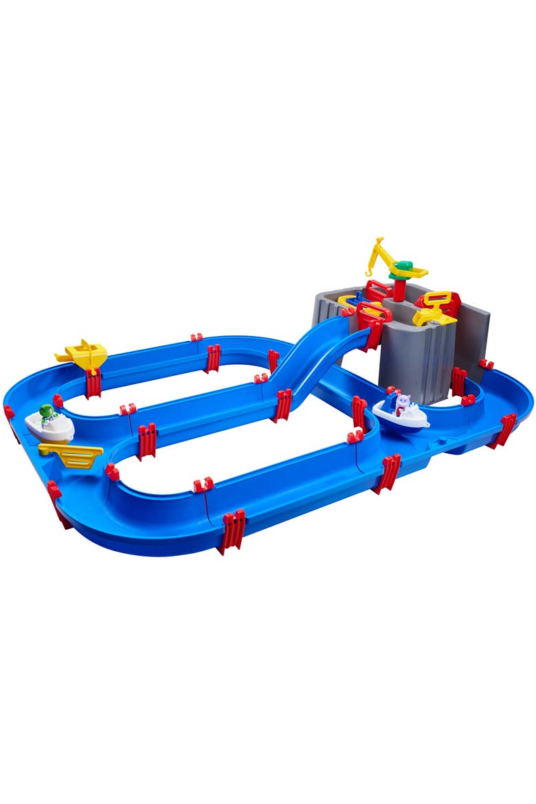 Harbor Waterway Playset, 3 Toy Boats & 2 Animal Figures, Kids 3+, Main, color, Multicolored